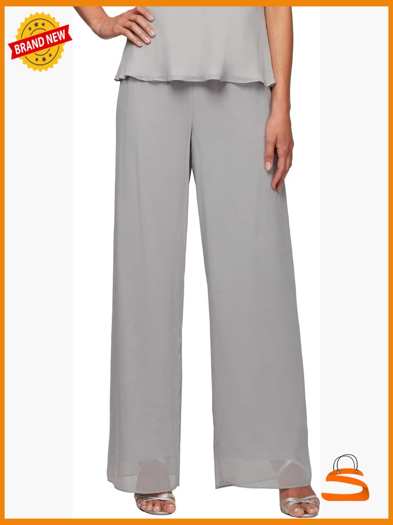 Chiffon Straight Leg Dress Pants For Mother Of The Bride Wedding Party